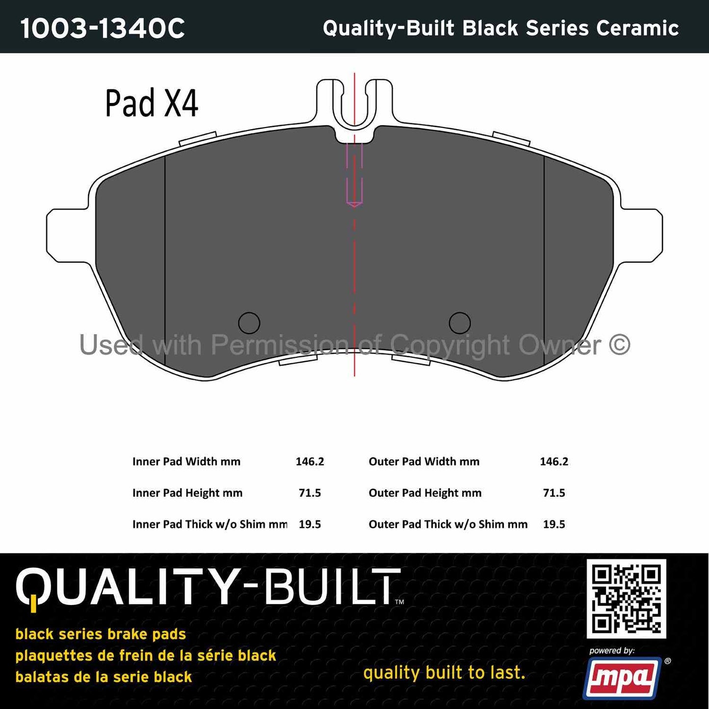 Other View of Front Disc Brake Pad Set MPA 1003-1340C