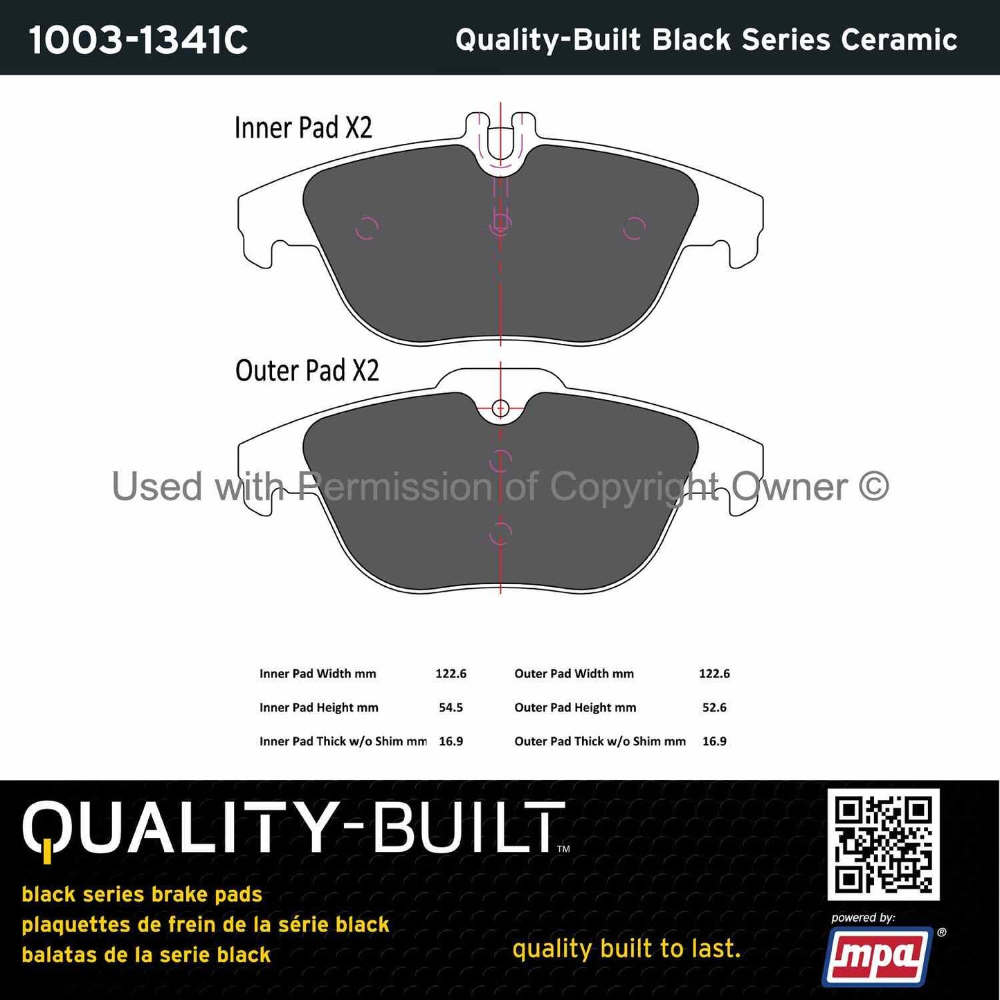 Other View of Rear Disc Brake Pad Set MPA 1003-1341C