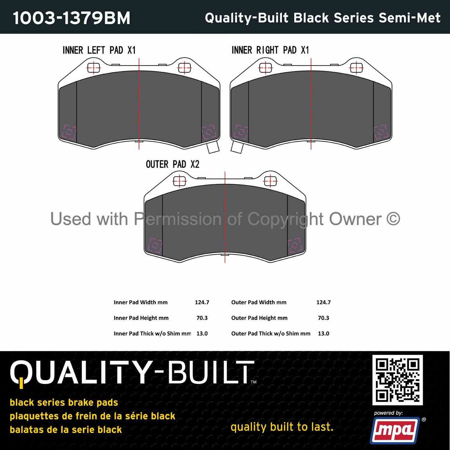 Other View of Front Disc Brake Pad Set MPA 1003-1379BM