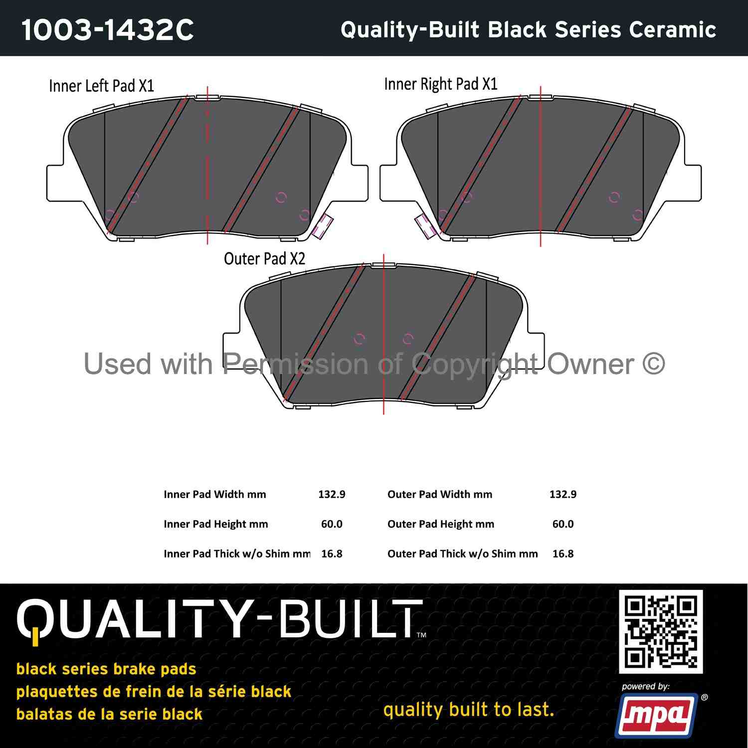 Other View of Front Disc Brake Pad Set MPA 1003-1432C