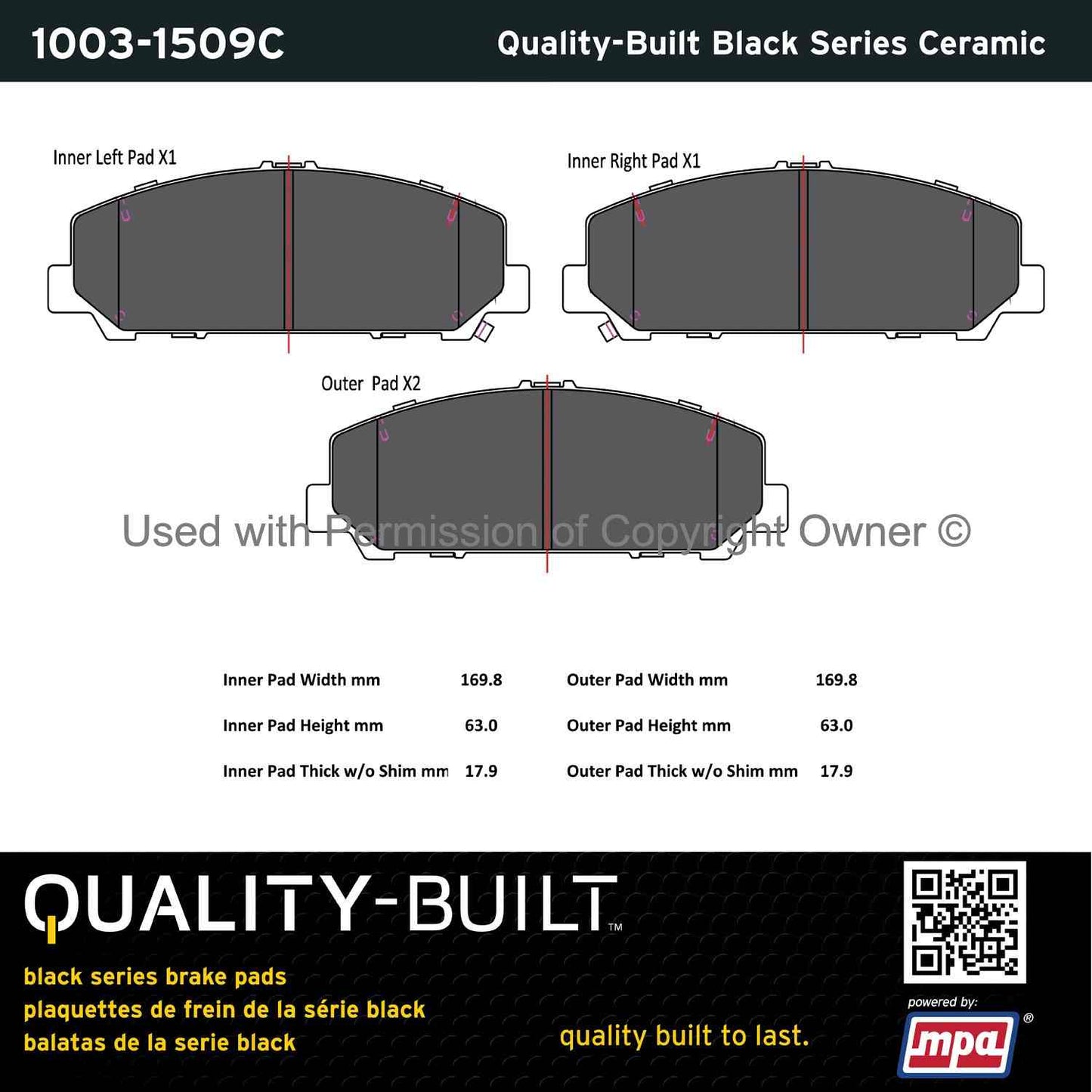 Other View of Front Disc Brake Pad Set MPA 1003-1509C