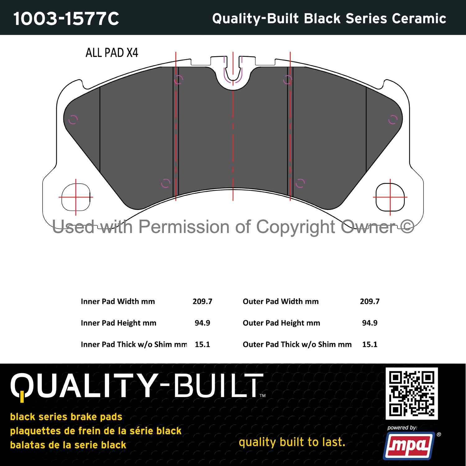 Other View of Front Disc Brake Pad Set MPA 1003-1577C