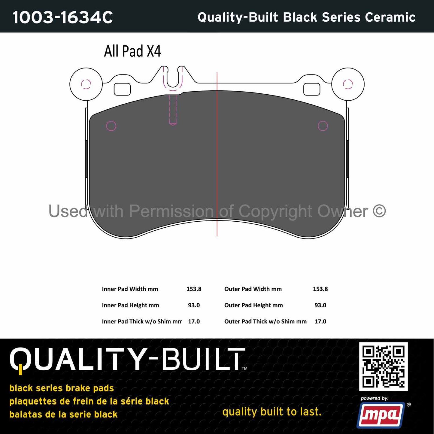 Other View of Front Disc Brake Pad Set MPA 1003-1634C