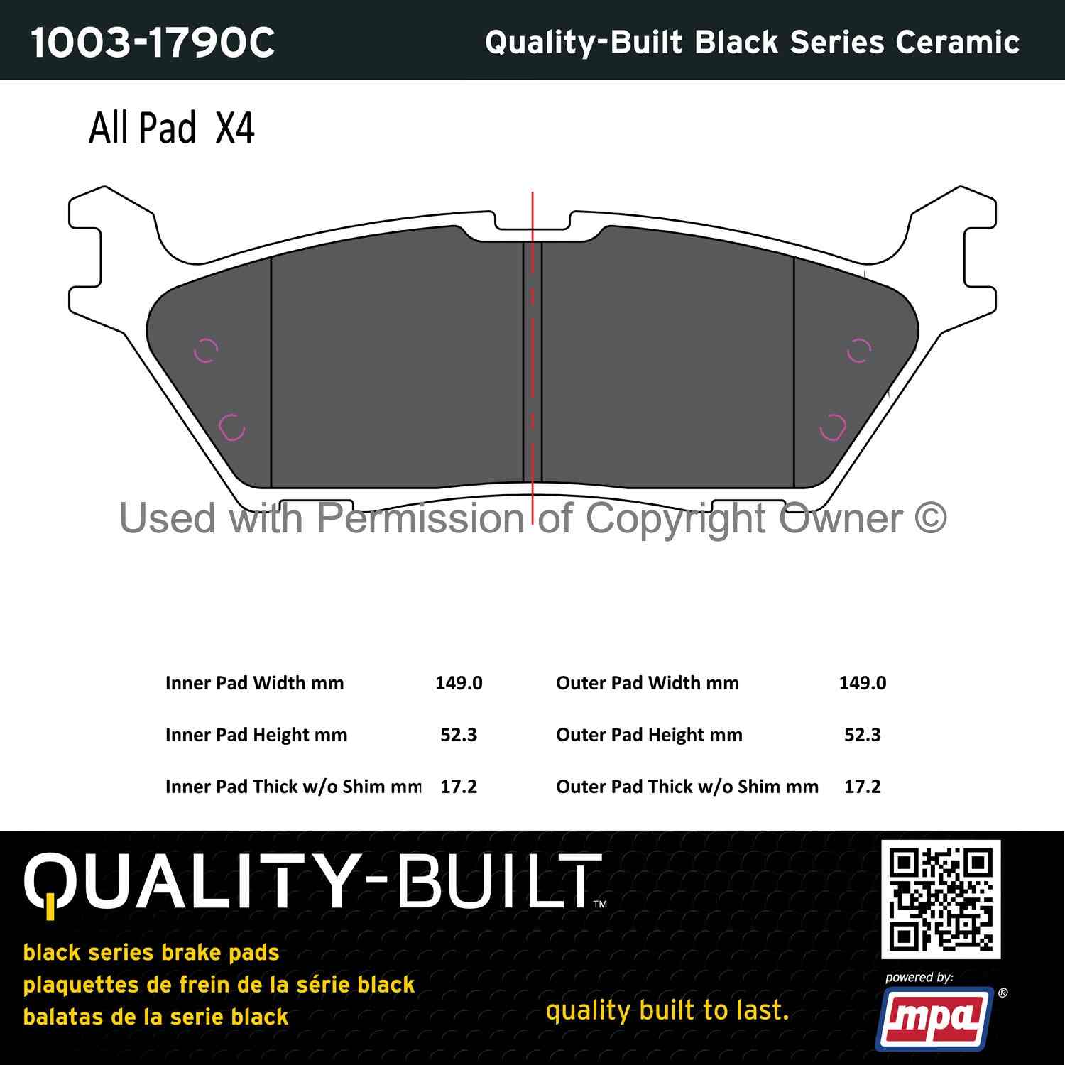 Other View of Rear Disc Brake Pad Set MPA 1003-1790C