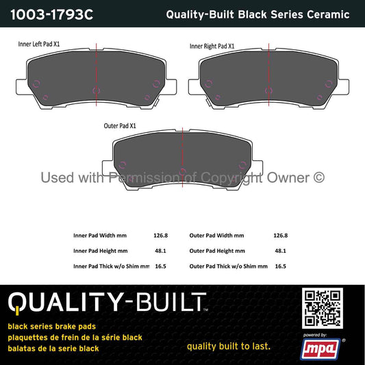 Other View of Rear Disc Brake Pad Set MPA 1003-1793C