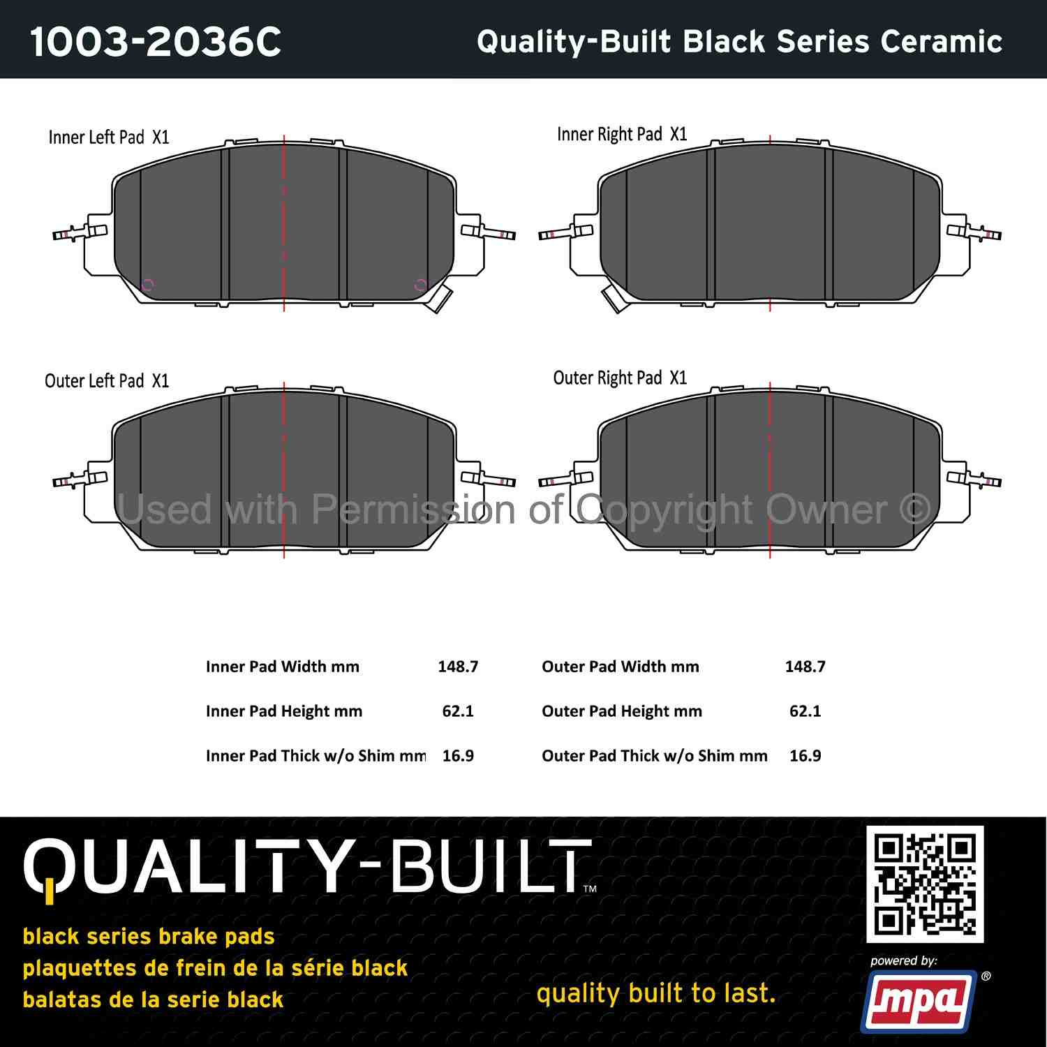 Other View of Front Disc Brake Pad Set MPA 1003-2036C