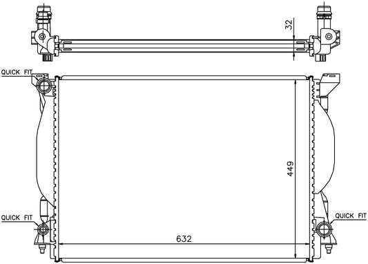 Angle View of Radiator NISSENS 60306A