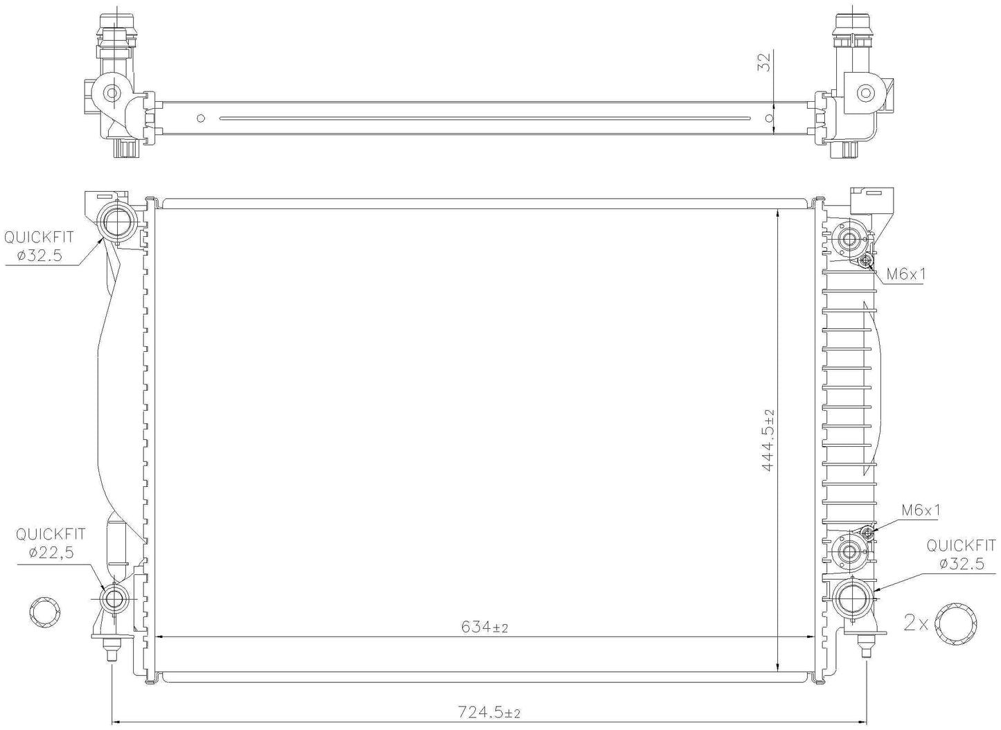 Angle View of Radiator NISSENS 60307A