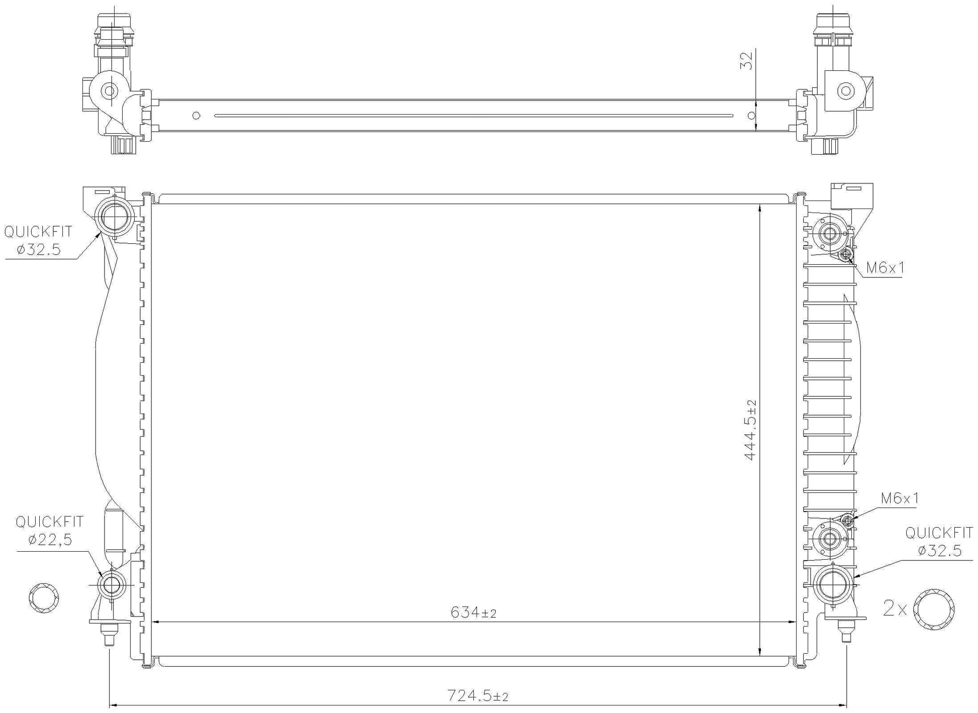 Angle View of Radiator NISSENS 60307A