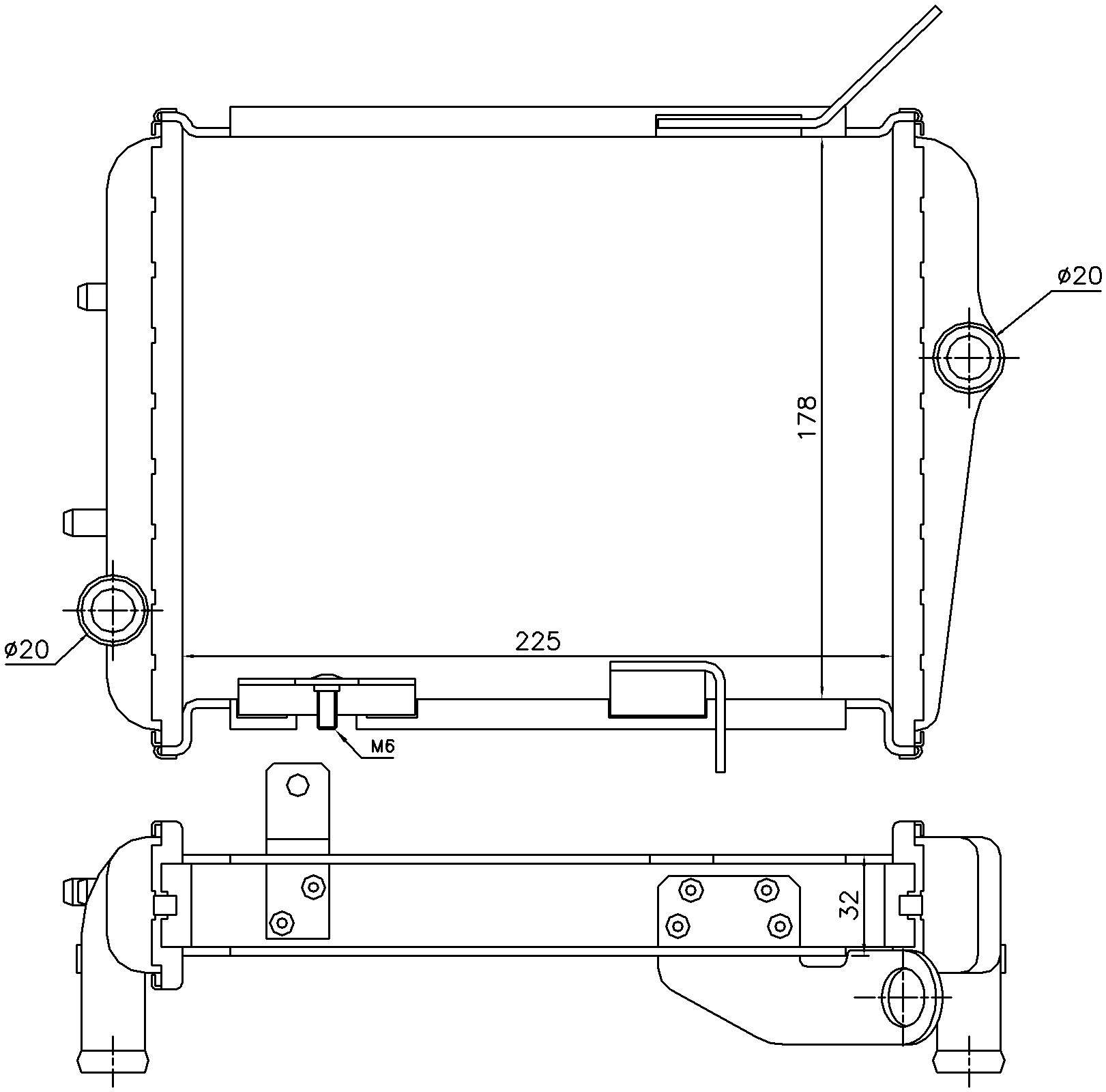 Angle View of Right Radiator NISSENS 60362