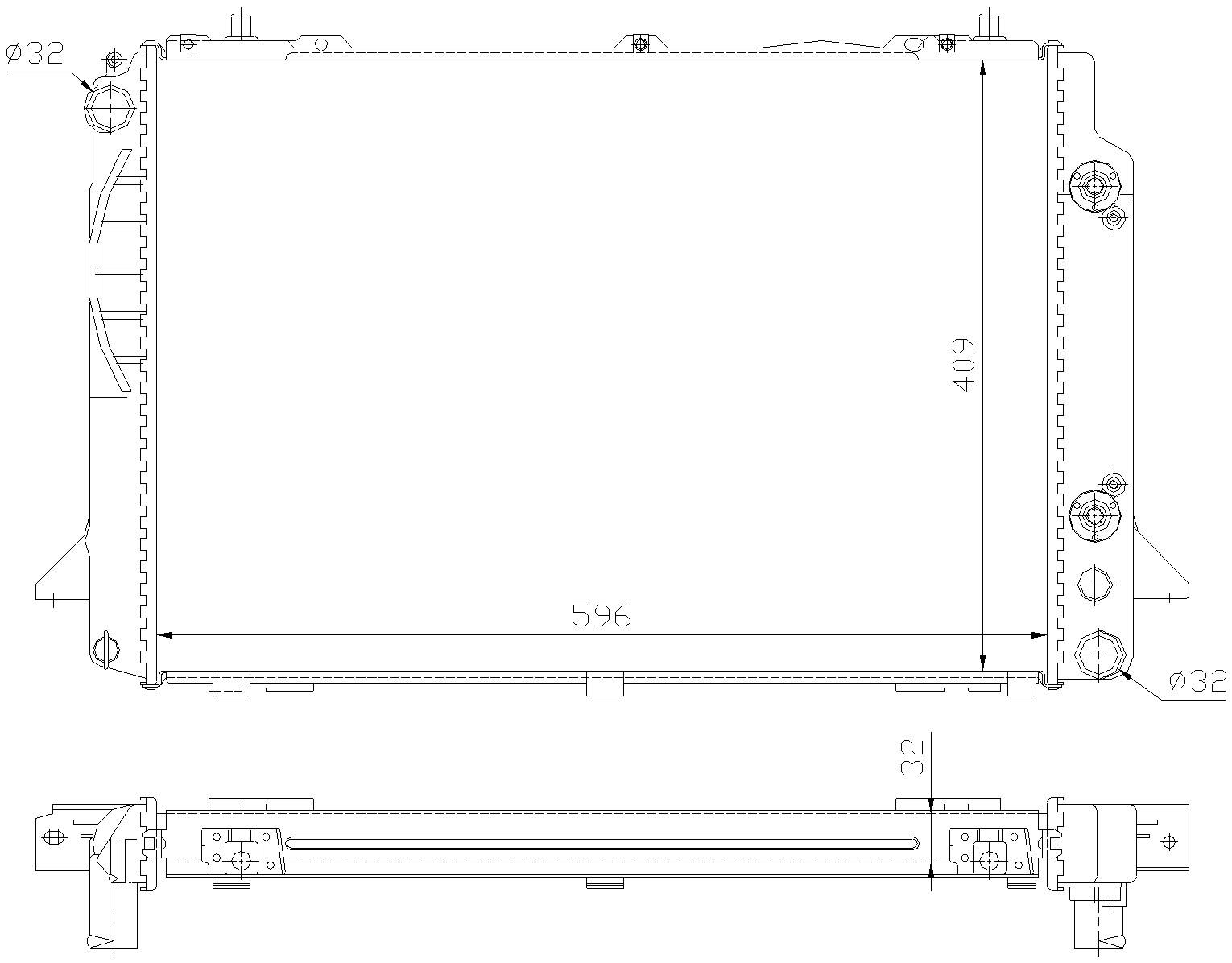 Angle View of Radiator NISSENS 60469A