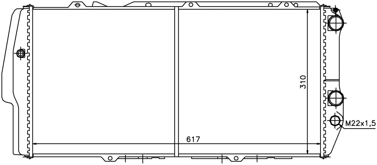 Angle View of Radiator NISSENS 604781