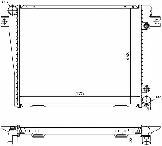 Angle View of Radiator NISSENS 60601A