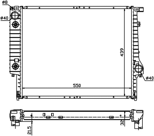 Angle View of Radiator NISSENS 60618A