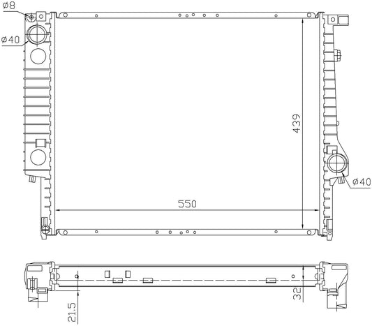 Angle View of Radiator NISSENS 60619A