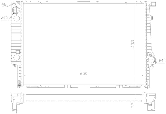 Angle View of Radiator NISSENS 60622A