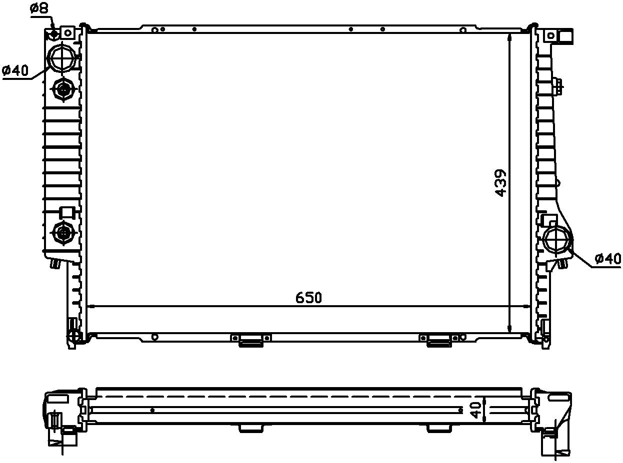 Angle View of Radiator NISSENS 60748A