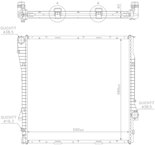 Angle View of Radiator NISSENS 60787A