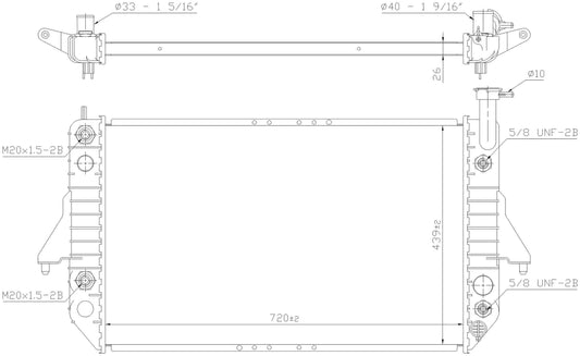 Angle View of Radiator NISSENS 60909