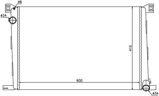 Angle View of Front Radiator NISSENS 69706