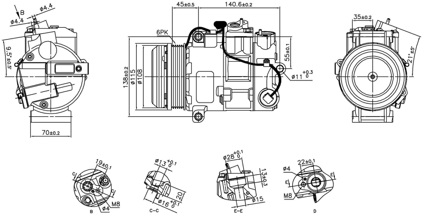 Angle View of A/C Compressor NISSENS 891031