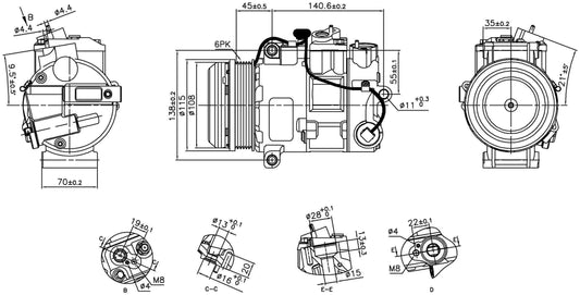 Angle View of A/C Compressor NISSENS 891031