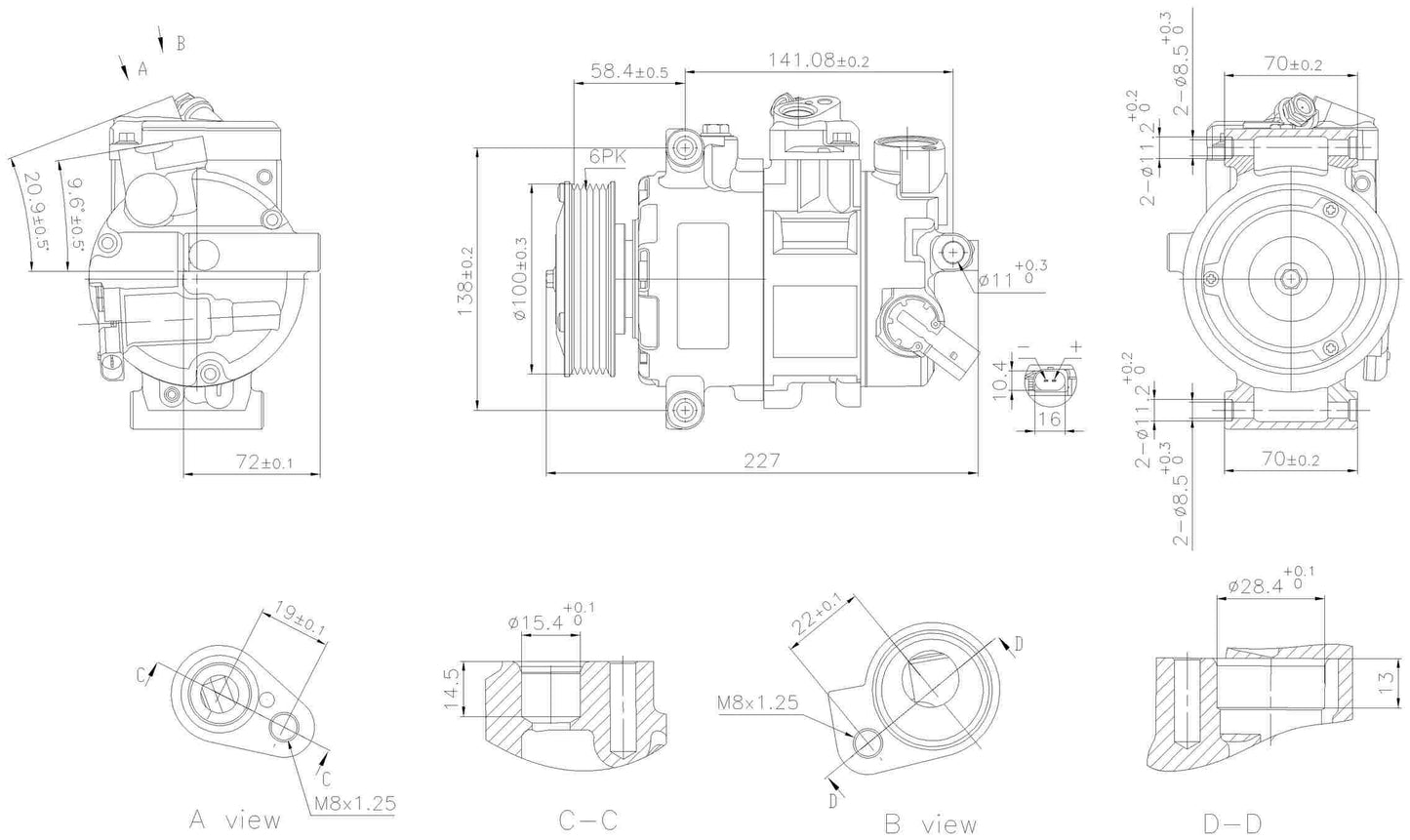 Angle View of A/C Compressor NISSENS 89415