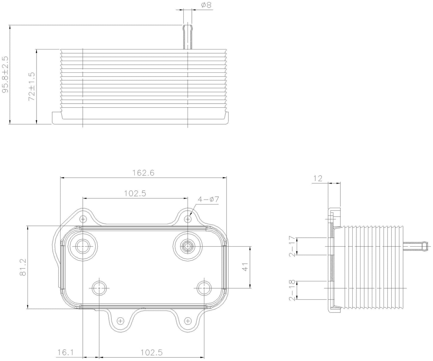 Angle View of Engine Oil Cooler NISSENS 90753