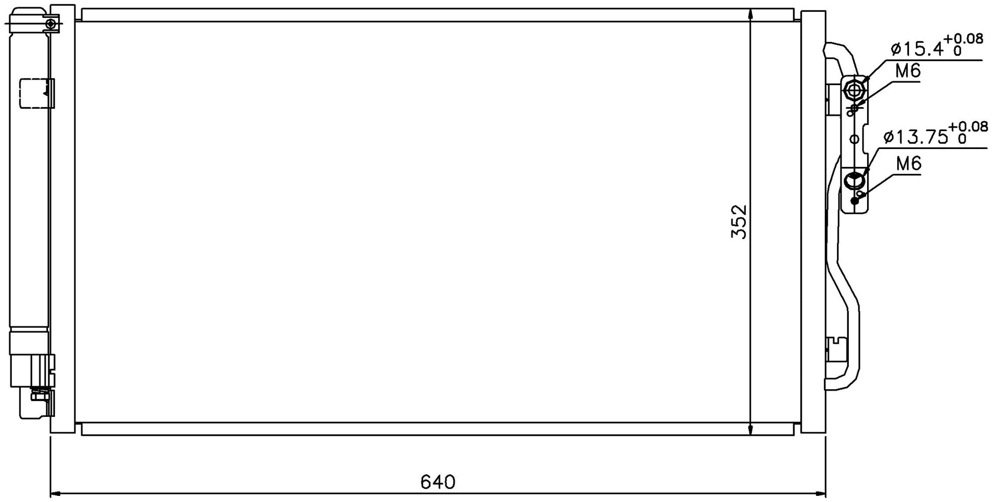 Angle View of A/C Condenser NISSENS 940236