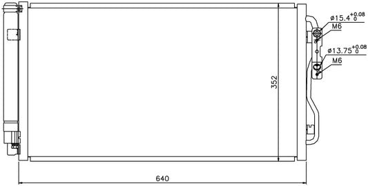 Angle View of A/C Condenser NISSENS 940236