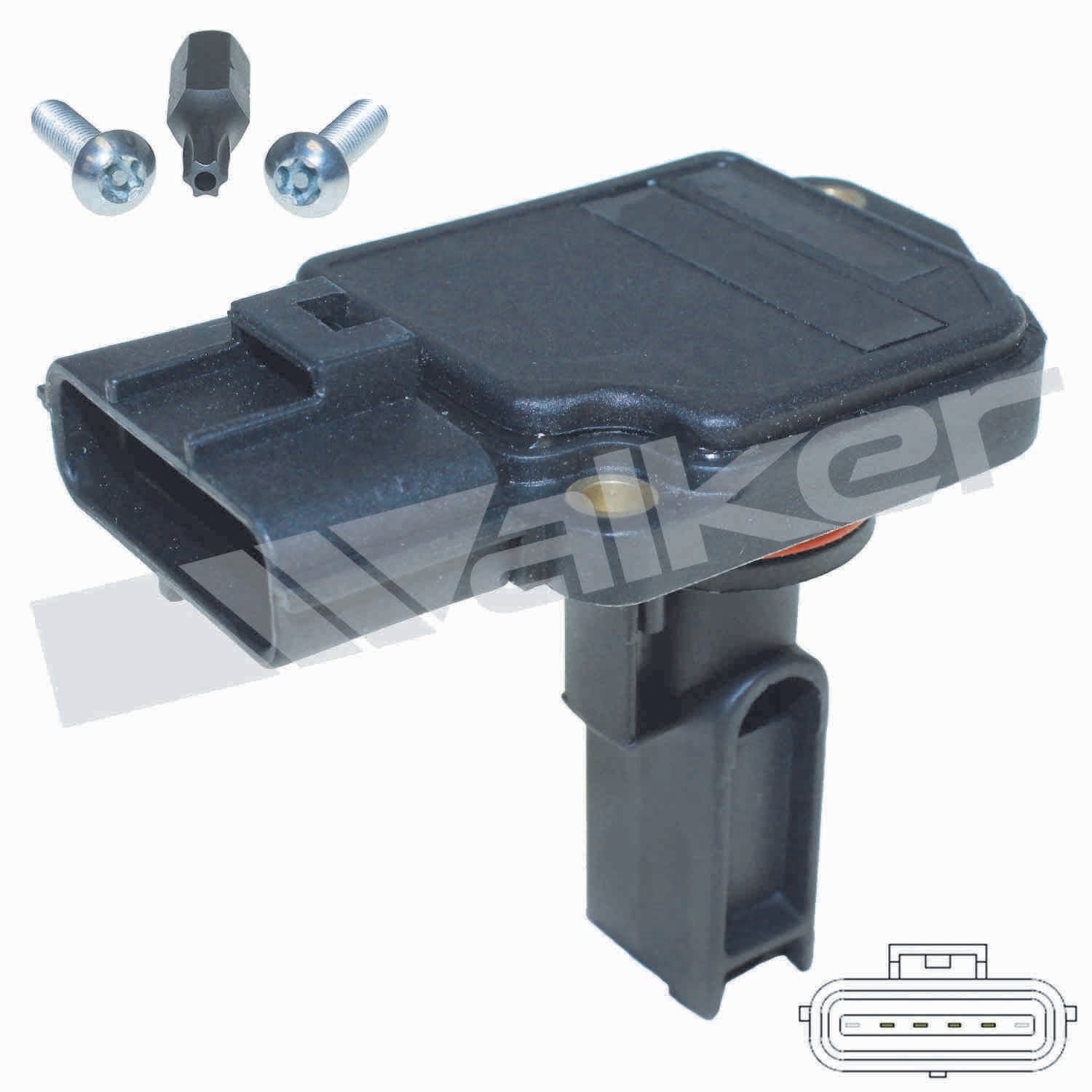 Front View of Mass Air Flow Sensor WALKER 245-1151