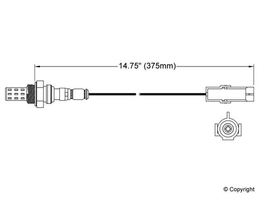 Top View of Oxygen Sensor WALKER 250-21001