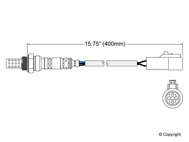 Top View of Downstream Right Oxygen Sensor WALKER 250-24001