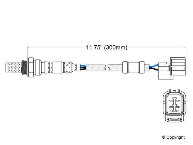 Top View of Oxygen Sensor WALKER 250-24011