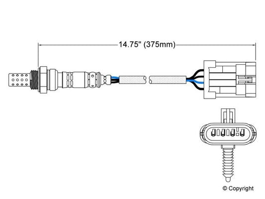 Top View of Downstream Oxygen Sensor WALKER 250-24012