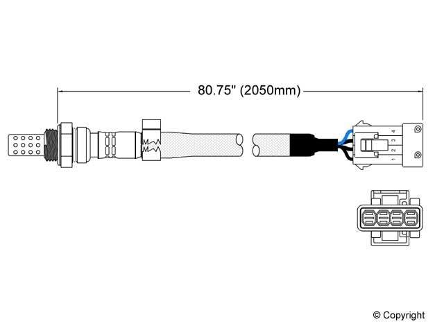 Top View of Downstream Oxygen Sensor WALKER 250-24048