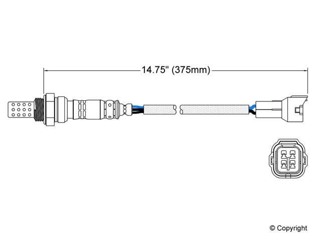 Top View of Right Oxygen Sensor WALKER 250-24049