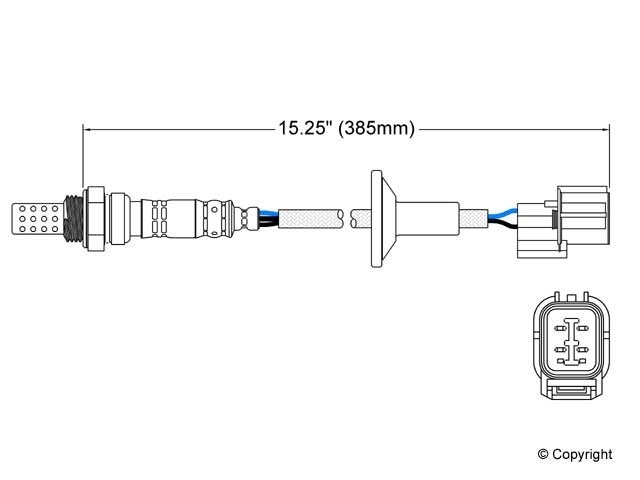 Top View of Downstream Oxygen Sensor WALKER 250-24105