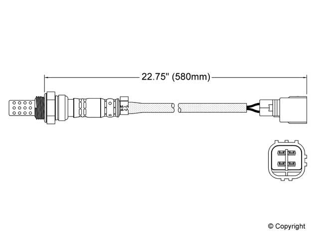 Top View of Oxygen Sensor WALKER 250-24106