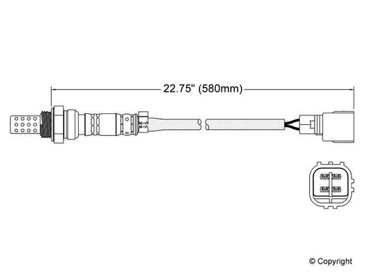 Top View of Oxygen Sensor WALKER 250-24106