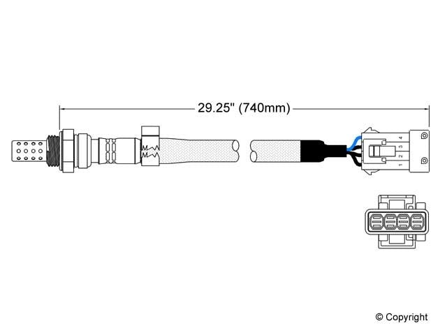 Top View of Downstream Right Oxygen Sensor WALKER 250-24135