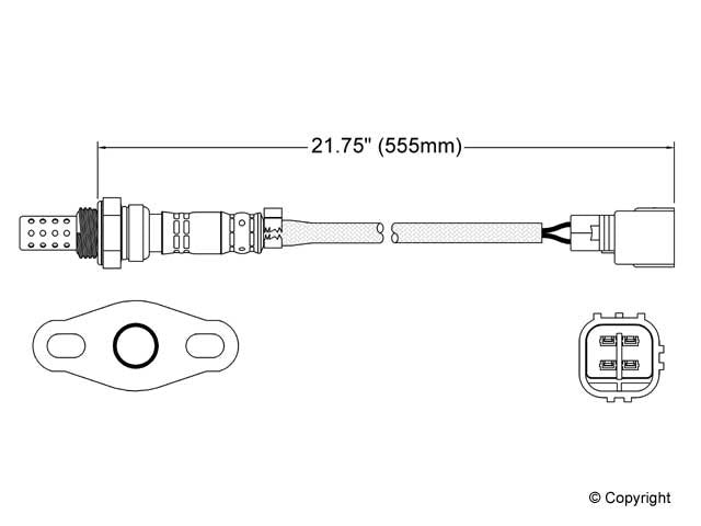 Top View of Downstream Oxygen Sensor WALKER 250-24153