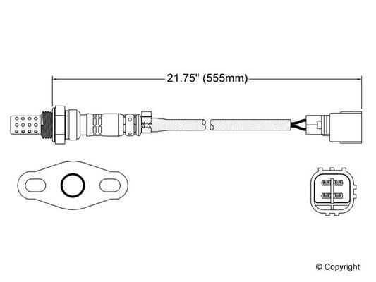 Top View of Downstream Oxygen Sensor WALKER 250-24153