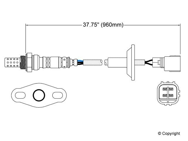 Top View of Downstream Oxygen Sensor WALKER 250-24159