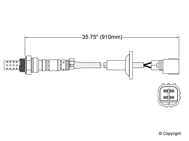 Top View of Oxygen Sensor Bung Plug WALKER 250-24244