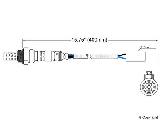 Top View of Right Oxygen Sensor WALKER 250-24301