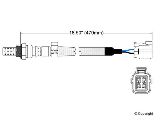 Top View of Oxygen Sensor Bung Plug WALKER 250-24496