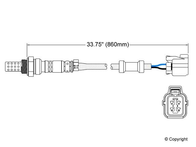 Top View of Downstream Oxygen Sensor WALKER 250-24601