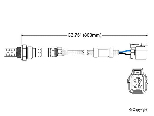 Top View of Downstream Oxygen Sensor WALKER 250-24601