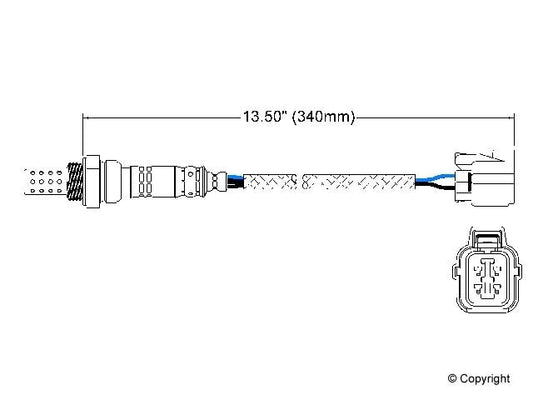 Top View of Oxygen Sensor WALKER 250-24620